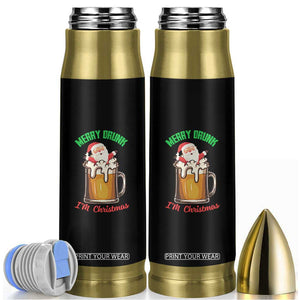 Funny Christmas Beer Bullet Tumbler Merry Drunk I'm Xmas Wasted Santa TS11 Black Print Your Wear