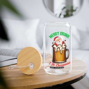 Funny Christmas Beer Glass Can Merry Drunk I'm Xmas Wasted Santa TS11 Print Your Wear