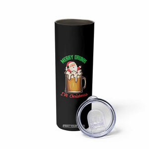 Funny Christmas Beer Skinny Tumbler Merry Drunk I'm Xmas Wasted Santa TS11 Print Your Wear