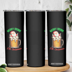 Funny Christmas Beer Skinny Tumbler Merry Drunk I'm Xmas Wasted Santa TS11 Print Your Wear