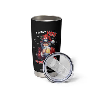 Funny Christmas Beer Tumbler Cup I Want You To Get Me A Beer Santa Uncle Sam TS11 Print Your Wear