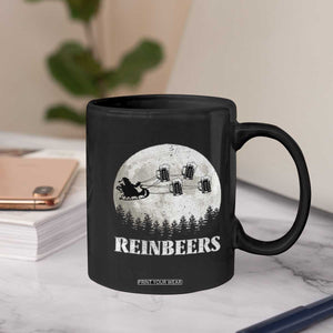 Funny Christmas Beers Coffee Mug Reinbeers Santa Sleigh Moon TS11 Print Your Wear