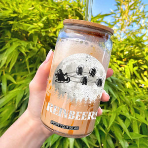 Funny Christmas Beers Glass Can Reinbeers Santa Sleigh Moon TS11 Print Your Wear