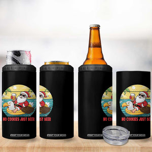 Funny Christmas In July 4 in 1 Can Cooler Tumbler No Cookies Just Beer Santa Summer Season Eagle Float TS11 Print Your Wear