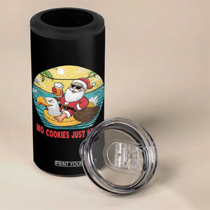 Funny Christmas In July 4 in 1 Can Cooler Tumbler No Cookies Just Beer Santa Summer Season Eagle Float TS11 Print Your Wear