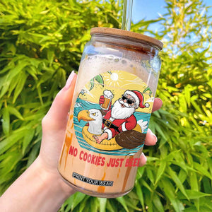 Funny Christmas In July Glass Can No Cookies Just Beer Santa Summer Season Eagle Float TS11 Print Your Wear