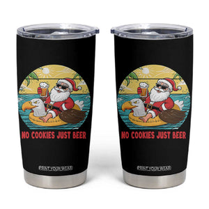 Funny Christmas In July Tumbler Cup No Cookies Just Beer Santa Summer Season Eagle Float TS11 Black Print Your Wear
