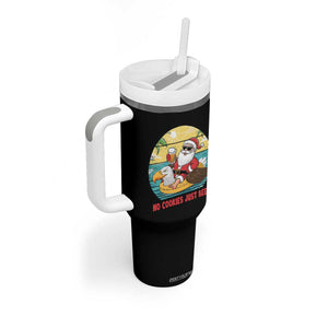 Funny Christmas In July Tumbler With Handle No Cookies Just Beer Santa Summer Season Eagle Float TS11 Print Your Wear