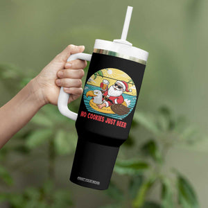 Funny Christmas In July Tumbler With Handle No Cookies Just Beer Santa Summer Season Eagle Float TS11 Print Your Wear
