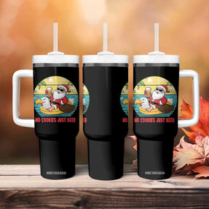 Funny Christmas In July Tumbler With Handle No Cookies Just Beer Santa Summer Season Eagle Float TS11 Print Your Wear