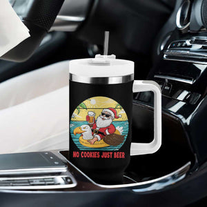 Funny Christmas In July Tumbler With Handle No Cookies Just Beer Santa Summer Season Eagle Float TS11 Print Your Wear