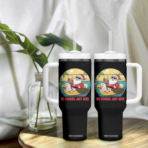 Funny Christmas In July Tumbler With Handle No Cookies Just Beer Santa Summer Season Eagle Float TS11 Print Your Wear