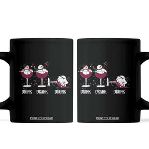 Funny Christmas Wine Coffee Mug Drink Drank Drunk Snowman Xmas TS11 Black Print Your Wear