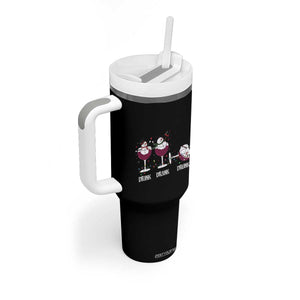Funny Christmas Wine Tumbler With Handle Drink Drank Drunk Snowman Xmas TS11 Print Your Wear