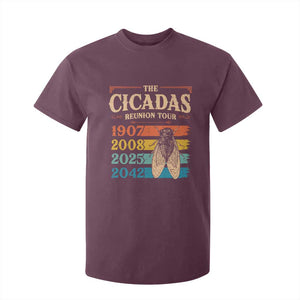 Funny Cicada Brood XIV 2025 T Shirt For Kid Periodical Cicada Tour 1907 2008 2042 TS11 Maroon Print Your Wear