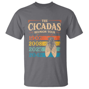 Funny Cicada Brood XIV 2025 T Shirt Periodical Cicada Tour 1907 2008 2042 TS11 Charcoal Print Your Wear