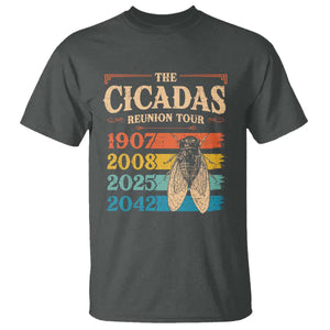 Funny Cicada Brood XIV 2025 T Shirt Periodical Cicada Tour 1907 2008 2042 TS11 Dark Heather Print Your Wear