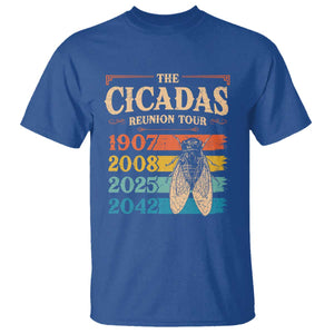 Funny Cicada Brood XIV 2025 T Shirt Periodical Cicada Tour 1907 2008 2042 TS11 Royal Blue Print Your Wear