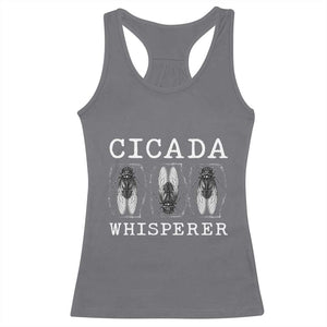 Funny Cicada Whisperer Racerback Tank Top Periodical Cicada Swarm TS11 Charcoal Print Your Wear