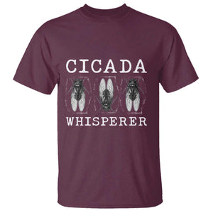 Funny Cicada Whisperer T Shirt Periodical Cicada Swarm TS11 Maroon Print Your Wear