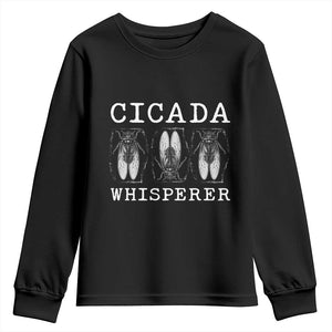 Funny Cicada Whisperer Youth Sweatshirt Periodical Cicada Swarm TS11 Black Print Your Wear