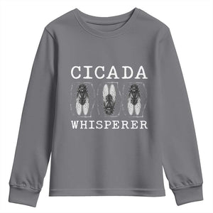 Funny Cicada Whisperer Youth Sweatshirt Periodical Cicada Swarm TS11 Charcoal Print Your Wear