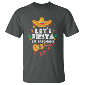 Funny Cinco De Mayo Pregnancy Announcement T Shirt Let's Fiesta I'm Pregnant Mexico Festival TS11 Dark Heather Print Your Wear