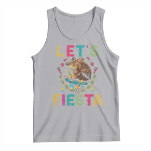 Funny Cinco De Mayo Tank Top Let's Fiesta Golden Eagle Mexico Flag TS11 Athletic Heather Print Your Wear