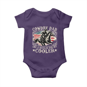 Funny Cowboy Dad Like A Regular Dad But Cooler Baby Onesie Western Country Dad Father's Day TS11 Purple Print Your Wear
