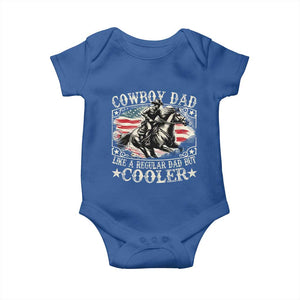 Funny Cowboy Dad Like A Regular Dad But Cooler Baby Onesie Western Country Dad Father's Day TS11 Royal Blue Print Your Wear