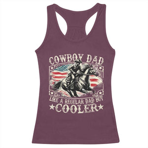 Funny Cowboy Dad Like A Regular Dad But Cooler Racerback Tank Top Western Country Dad Father's Day TS11 Maroon Print Your Wear