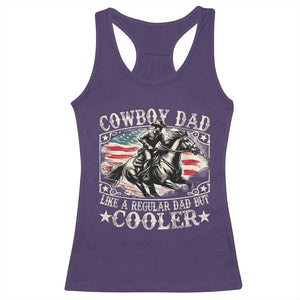 Funny Cowboy Dad Like A Regular Dad But Cooler Racerback Tank Top Western Country Dad Father's Day TS11 Purple Print Your Wear