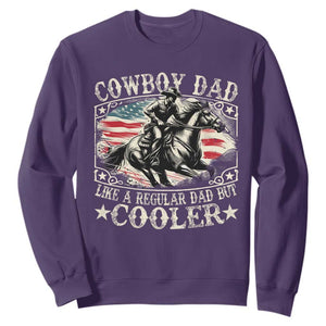 Funny Cowboy Dad Like A Regular Dad But Cooler Sweatshirt Western Country Dad Fathers Day TS11 Purple Print Your Wear