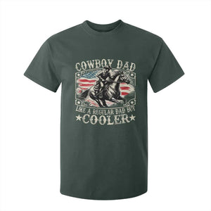 Funny Cowboy Dad Like A Regular Dad But Cooler T Shirt For Kid Western Country Dad Fathers Day TS11 Dark Forest Green Print Your Wear