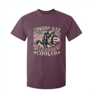 Funny Cowboy Dad Like A Regular Dad But Cooler T Shirt For Kid Western Country Dad Fathers Day TS11 Maroon Print Your Wear