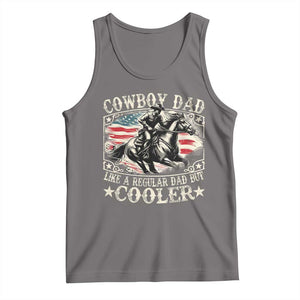 Funny Cowboy Dad Like A Regular Dad But Cooler Tank Top Western Country Dad Father's Day TS11 Deep Heather Print Your Wear