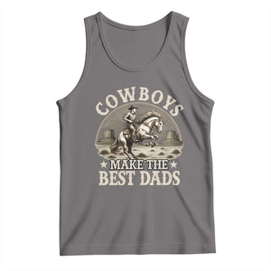 Funny Cowboys Make The Best Dads Tank Top Western Country Father's Day TS11 Deep Heather Print Your Wear