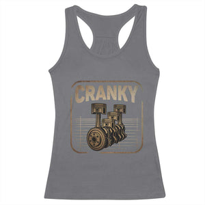 Funny Cranky Car Engine Crankshaft Cars Lover Mechanics Racerback Tank Top Fathers Day TS11 Charcoal Print Your Wear