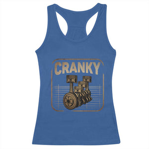 Funny Cranky Car Engine Crankshaft Cars Lover Mechanics Racerback Tank Top Fathers Day TS11 Royal Blue Print Your Wear