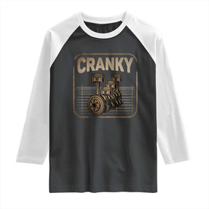 Funny Cranky Car Engine Crankshaft Cars Lover Mechanics Raglan Shirt Fathers Day TS11 Black White Print Your Wear