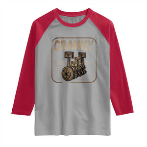 Funny Cranky Car Engine Crankshaft Cars Lover Mechanics Raglan Shirt Fathers Day TS11 Sport Gray Red Print Your Wear