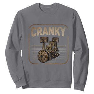 Funny Cranky Car Engine Crankshaft Cars Lover Mechanics Sweatshirt Fathers Day TS11 Charcoal Print Your Wear