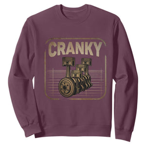 Funny Cranky Car Engine Crankshaft Cars Lover Mechanics Sweatshirt Fathers Day TS11 Maroon Print Your Wear