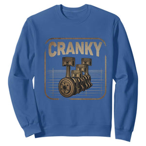 Funny Cranky Car Engine Crankshaft Cars Lover Mechanics Sweatshirt Fathers Day TS11 Royal Blue Print Your Wear