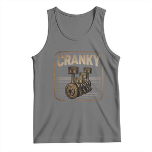 Funny Cranky Car Engine Crankshaft Cars Lover Mechanics Tank Top Fathers Day TS11 Black Heather Print Your Wear