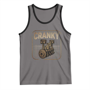 Funny Cranky Car Engine Crankshaft Cars Lover Mechanics Tank Top Fathers Day TS11 Deep Heather Black Print Your Wear