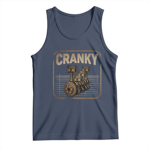 Funny Cranky Car Engine Crankshaft Cars Lover Mechanics Tank Top Fathers Day TS11 Navy Print Your Wear