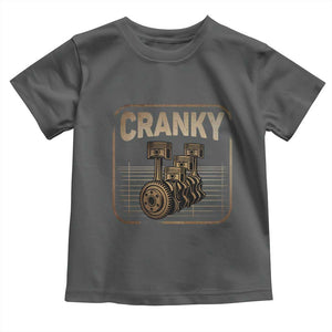 Funny Cranky Car Engine Crankshaft Cars Lover Mechanics Toddler T Shirt Fathers Day TS11 Dark Heather Print Your Wear