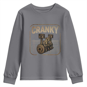 Funny Cranky Car Engine Crankshaft Cars Lover Mechanics Youth Sweatshirt Fathers Day TS11 Charcoal Print Your Wear