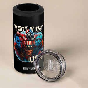 Funny Creepy 4th Of July Party In The USA 4 in 1 Can Cooler Tumbler 4th Of July Horror Movie Independence Day TS11 Print Your Wear